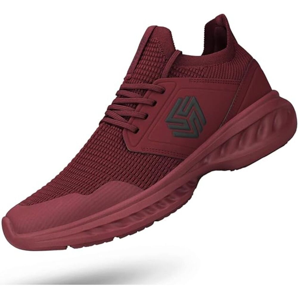 Men's Wine Red Slip On Breathable Workout Lightweight Workout Gym Sneakers